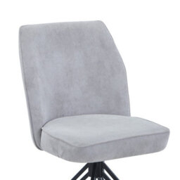 Core Products Aspen Pair Of Light Grey Cord Swivel Dining Chairs - Upholstered Seat With Black Metal Legs - thumbnail 5