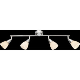 Luminosa Lighting Luminosa Tadeus Ceiling Spotlight Bar Chrome Opal Glass Shade 4X E14 - thumbnail 2