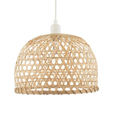 Happy Homewares Hand Strapped Natural Bamboo Pendant Lighting Shade With Bell Shape - image 1