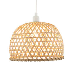 Happy Homewares Hand Strapped Natural Bamboo Pendant Lighting Shade With Bell Shape - thumbnail 2
