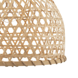 Happy Homewares Hand Strapped Natural Bamboo Pendant Lighting Shade With Bell Shape - thumbnail 4