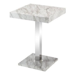 Furniture in Fashion Topaz High Gloss Bar Table Square In Magnesia Marble Effect - thumbnail 4