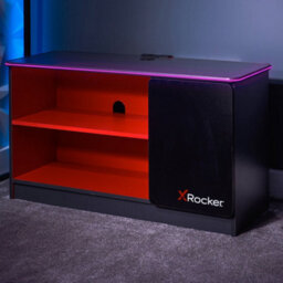 X Rocker Carbon-Tek Led Tv Media Unit - Grey / Red Rgb - thumbnail 2