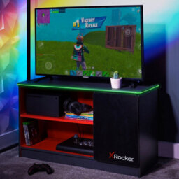 X Rocker Carbon-Tek Led Tv Media Unit - Grey / Red Rgb - thumbnail 1