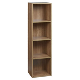 Urbn-Living Urbnliving Height 106Cm 4 Shelf Wooden Bookcase Shelving Colour Oak Display Storage Shelf Unit Shelves - thumbnail 1