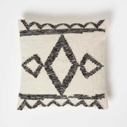 Homescapes Koba Handwoven Traditional Black & Cream Cushion 45 X 45 Cm