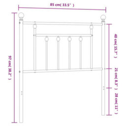 Berkfield Metal Headboard White 80 Cm - thumbnail 7