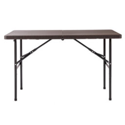 Oypla Heavy Duty Folding Catering Garden Trestle Table - 4Ft, Rattan - thumbnail 9