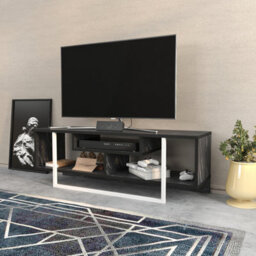 Decorotika Astona Tv Stand Tv Unit For Tvs Up To 55 Inch Black Marble Effect And White - thumbnail 3