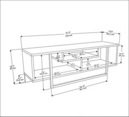 Decorotika Astona Tv Stand Tv Unit For Tvs Up To 55 Inch Black Marble Effect And White - thumbnail 5