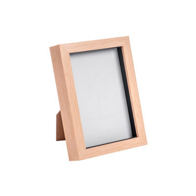 "Nicola Spring 5 X 7"" Photo Frame - Light Wood - 3D Photo Frame Picture Frame Box Portrait Display Case (20 X 15Cm)" - image 1