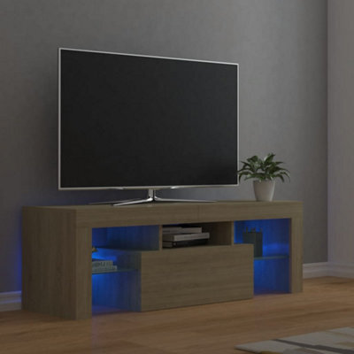 Walplus Tv Cabinet With Led Lights Sonoma Oak 120X35X40 Cm - image 1
