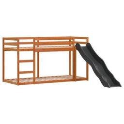 Berkfield Bunk Bed With Slide&ladder Without Mattress Wax Brown 75X190 Cm Small Single - thumbnail 4