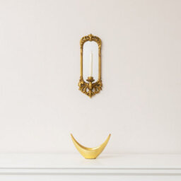 Melody Maison Ornate Metal Antique Gold Mirrored Candle Sconce - thumbnail 6