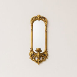 Melody Maison Ornate Metal Antique Gold Mirrored Candle Sconce - thumbnail 4