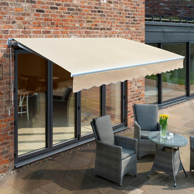 Primrose Awnings 2.5M X 2.0M Retractable Manual Ivory Awning Outdoor Patio Canopy - image 1