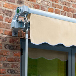 Primrose Awnings 2.5M X 2.0M Retractable Manual Ivory Awning Outdoor Patio Canopy - thumbnail 2