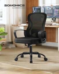 LEDREM Ergonomic Office Chair, Mesh Swivel Desk Chair With Lumbar Support, Rocking Function, Armrests, For Home Office, Bedroom - thumbnail 2