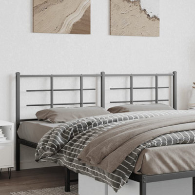 Berkfield Metal Headboard Black 180 Cm - image 1