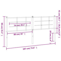 Berkfield Metal Headboard Black 180 Cm - thumbnail 6