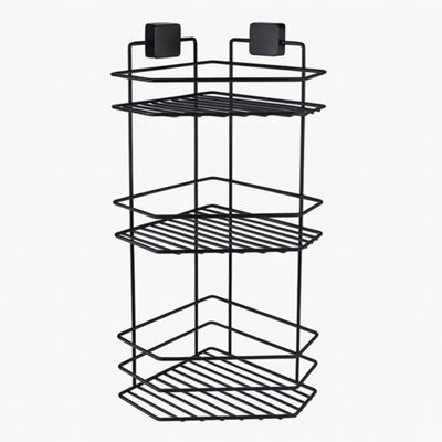 Theownas 3 Tier Shower Corner Caddy. Wall Mounted Bathroom Shelf With Strong Adhesive, No Drill Rustproof Metal Organiser. - image 1