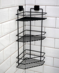 Theownas 3 Tier Shower Corner Caddy. Wall Mounted Bathroom Shelf With Strong Adhesive, No Drill Rustproof Metal Organiser. - thumbnail 3