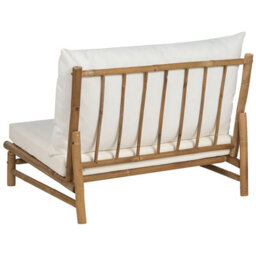 Beliani Garden Lounge Set With Table 2 Seater Todi Bamboo Off-White - thumbnail 7
