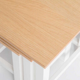 Farro White Nest Of 3 Tables - Painted With Oak Top - Fully Assembled By Roseland Furniture - thumbnail 6