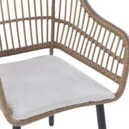 Beliani Garden Dining Set 6 Seater Aliano Ii With Cushions Pe Rattan Beige - thumbnail 7
