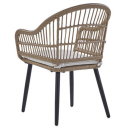 Beliani Garden Dining Set 6 Seater Aliano Ii With Cushions Pe Rattan Beige - thumbnail 5