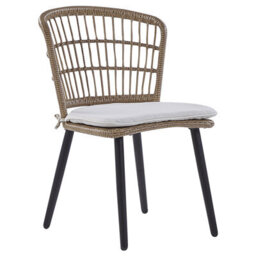 Beliani Garden Dining Set 6 Seater Aliano Ii With Cushions Pe Rattan Beige - thumbnail 9