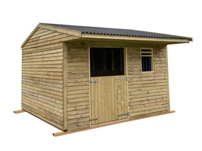 Arbor Garden Solutions 12Ft X 12Ft Mobile Animal Field Shelter With Overhang V.3 - image 1