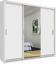 Sliding Wardrobes 4 u LTD Meldon Tripple Sliding Door Wardrobe In 6 Colors White, Black, Grey, Oak, Wenge & Walnut - (White) W2500mm, H2170mm - thumbnail 2