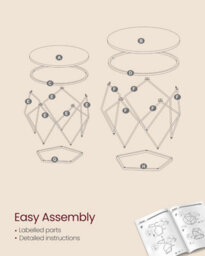 Songmics Set Of 2 Round Coffee Tables, Modern End Tables For Sofa, Steel Frame, Removable Top, Honey Brown And Cloud White - thumbnail 7