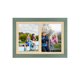 AK Frames 20X14 Green Classic Multi Photo Frame With Ivory Mount - Holds 2 Apertures (2X) A4 Photos - thumbnail 1
