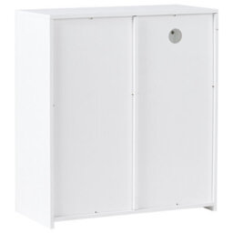 Wyld And Coco White Mdf Sideboard With 1 Door, Glass Shelves And Colour-Changing Led Lighting - thumbnail 6
