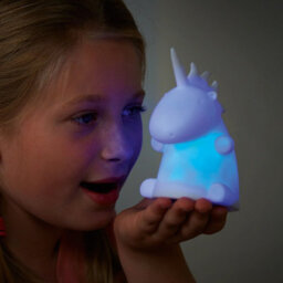 Colour Changing Unicorn Night Light - Battery Powered Portable Kids Bedroom Led Novelty Mood Lighting - H12Cm X W11.5 X D11Cm - thumbnail 4