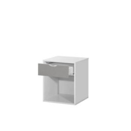 Modern Design Bedside Table 1 Drawer Nightstand In Grey And White - thumbnail 3
