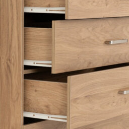 5 Drawer Chest Oak Effect Large Modern Storage Freestanding Bedroom - thumbnail 3