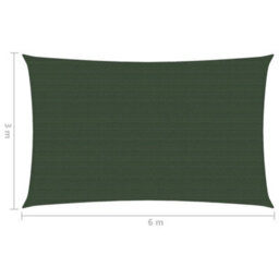 Berkfield Sunshade Sail 160 G/m2 Dark Green 3X6 M Hdpe - thumbnail 6