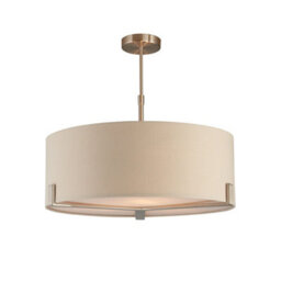 Luminosa Lighting Luminosa Hayfield Multi Arm Pendant Light Satin Nickel Plate, Slate Grey Fabric
