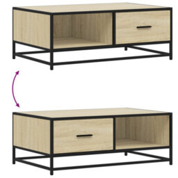 Berkfield Coffee Table Sonoma Oak 90X57X35 Cm Engineered Wood And Metal - thumbnail 9