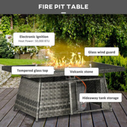 Wyld Haus Virire 9-Seater Grey Faux Rattan Garden Sofa Set With Integrated Fire Pit Table - thumbnail 6