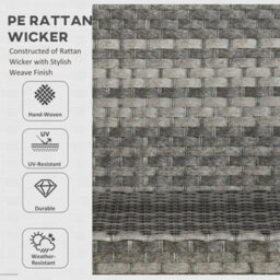 Wyld Haus Virire 9-Seater Grey Faux Rattan Garden Sofa Set With Integrated Fire Pit Table - thumbnail 4
