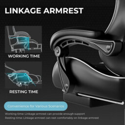 Gtplayer Gaming Chair With Footrest, Massage Computer Chairs For Adults, Ergonomic High Back Height Adjustable Pc Chair, White - thumbnail 5