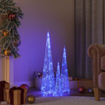 Walplus Acrylic Decorative Led Light Cone Set Blue 30/45/60Cm - image 1