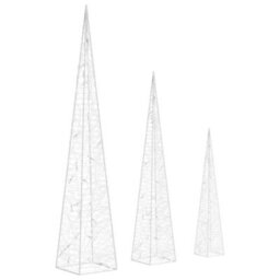 Walplus Acrylic Decorative Led Light Cone Set Blue 30/45/60Cm - thumbnail 5