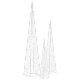 Walplus Acrylic Decorative Led Light Cone Set Blue 30/45/60Cm - thumbnail 3