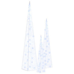Walplus Acrylic Decorative Led Light Cone Set Blue 30/45/60Cm - thumbnail 2