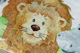 RugsX Bambino 54090 Washing Carpet Animals, Africa For Children Anti-Slip - White Green 120X170 Cm - thumbnail 5